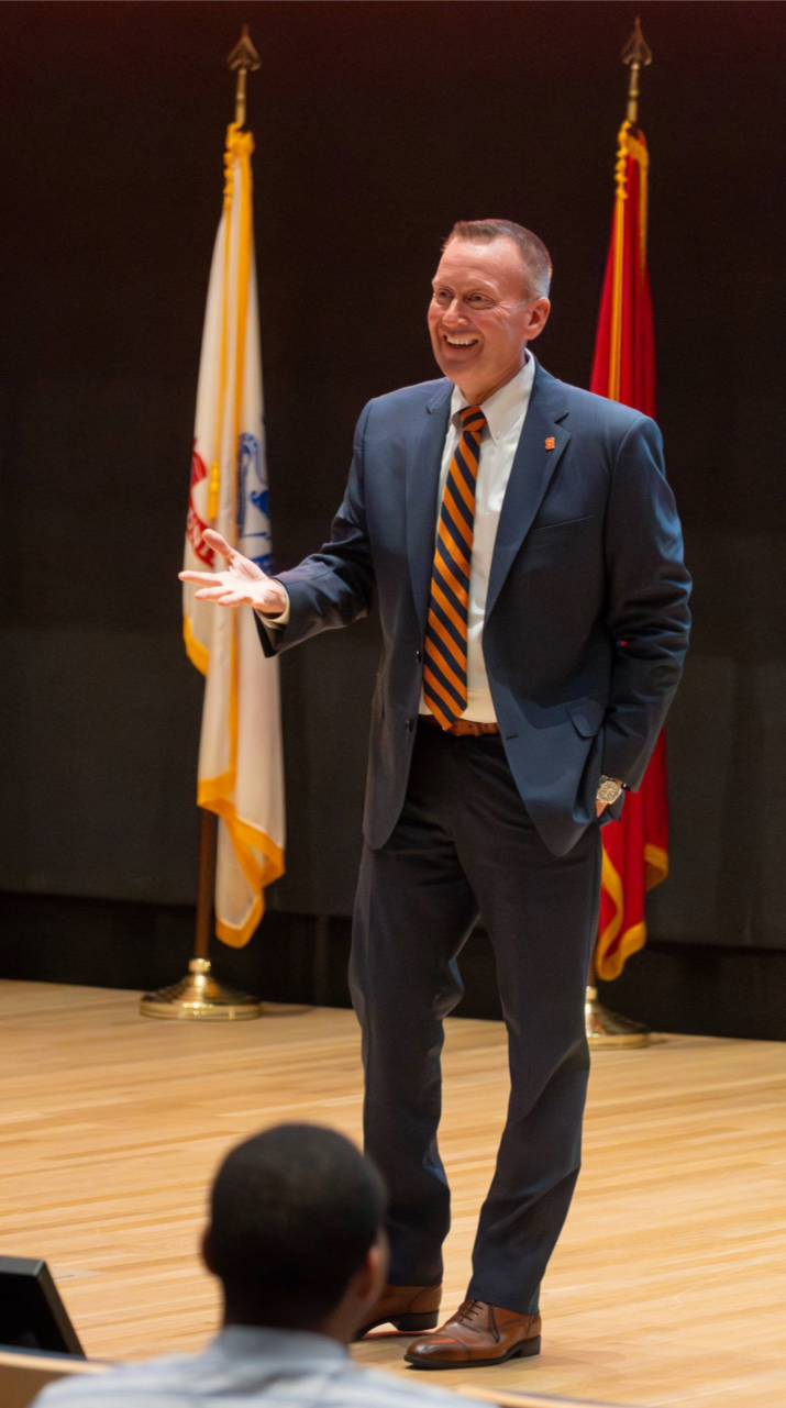 Chancellor Mike Haynie on Stage