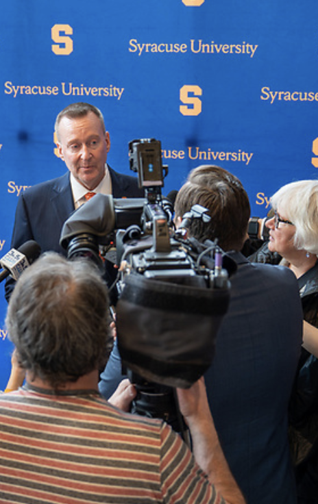 Chancellor Mike Haynie Speaks to the Press