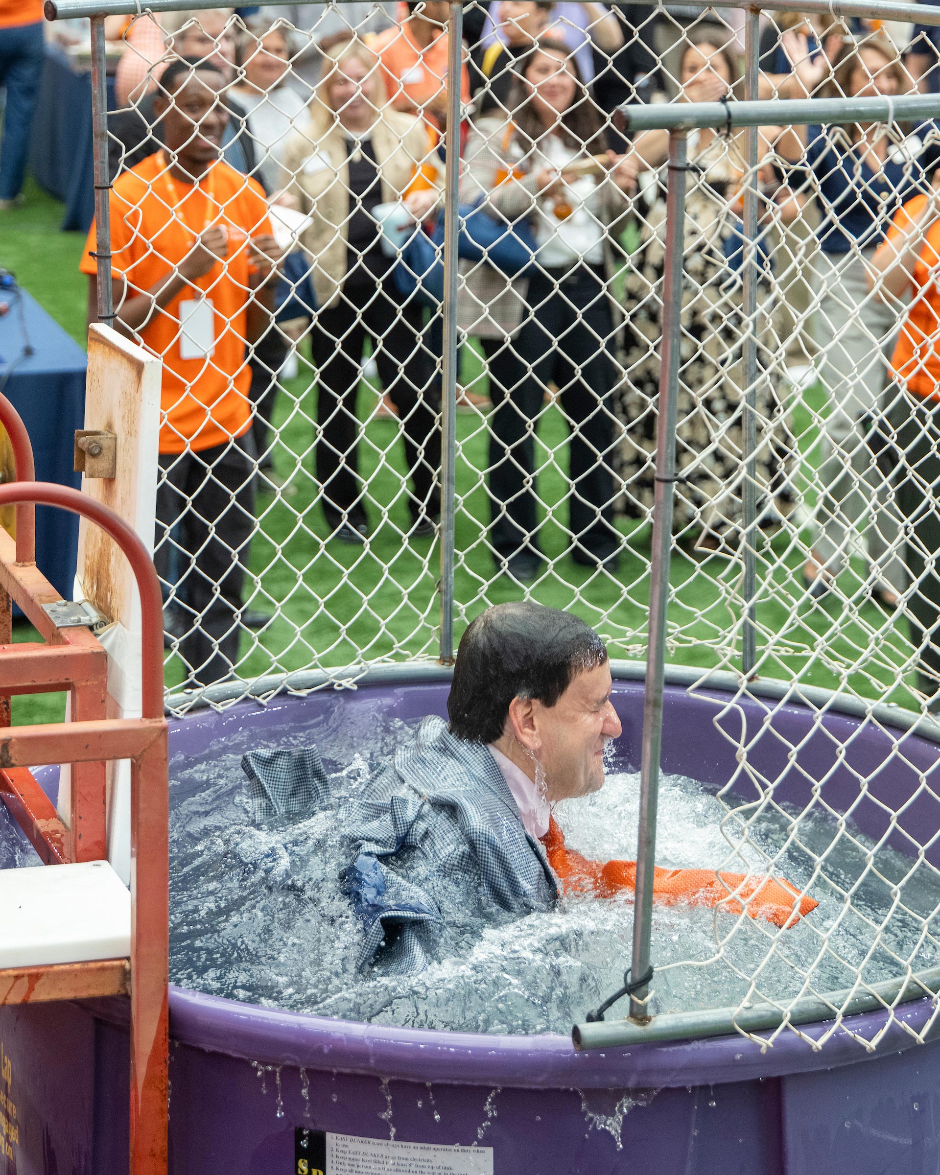 Jeff Rubin falls into the water. 