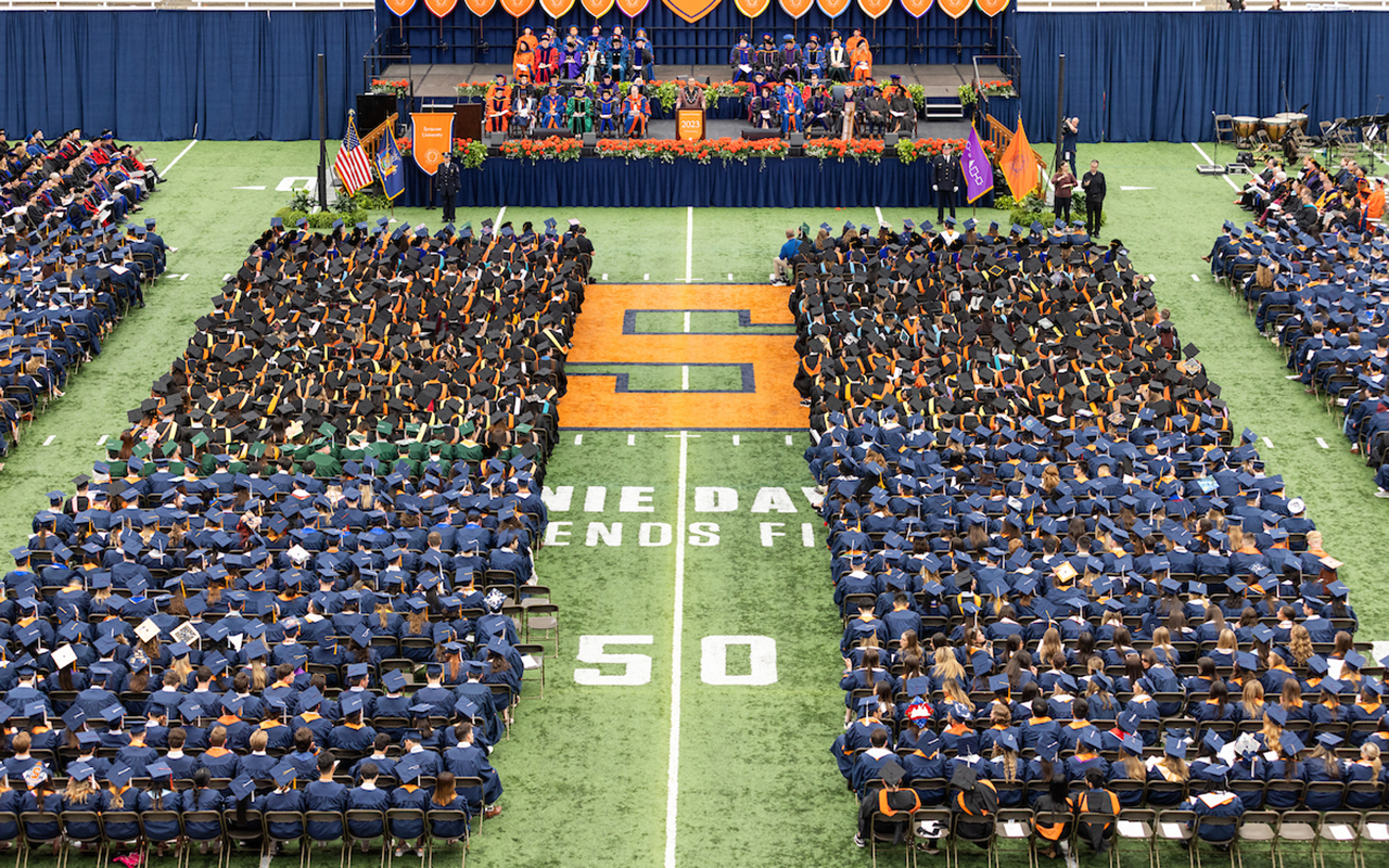Graduates seated for Commencement