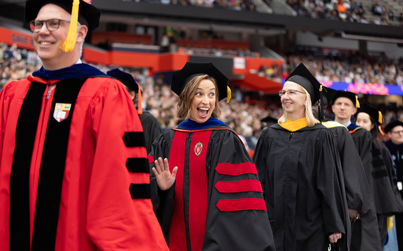 People walking in their regalia