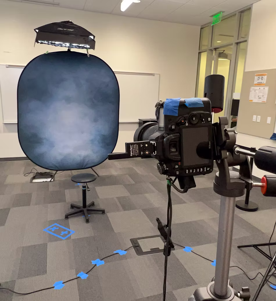 Portrait studio with equipment out