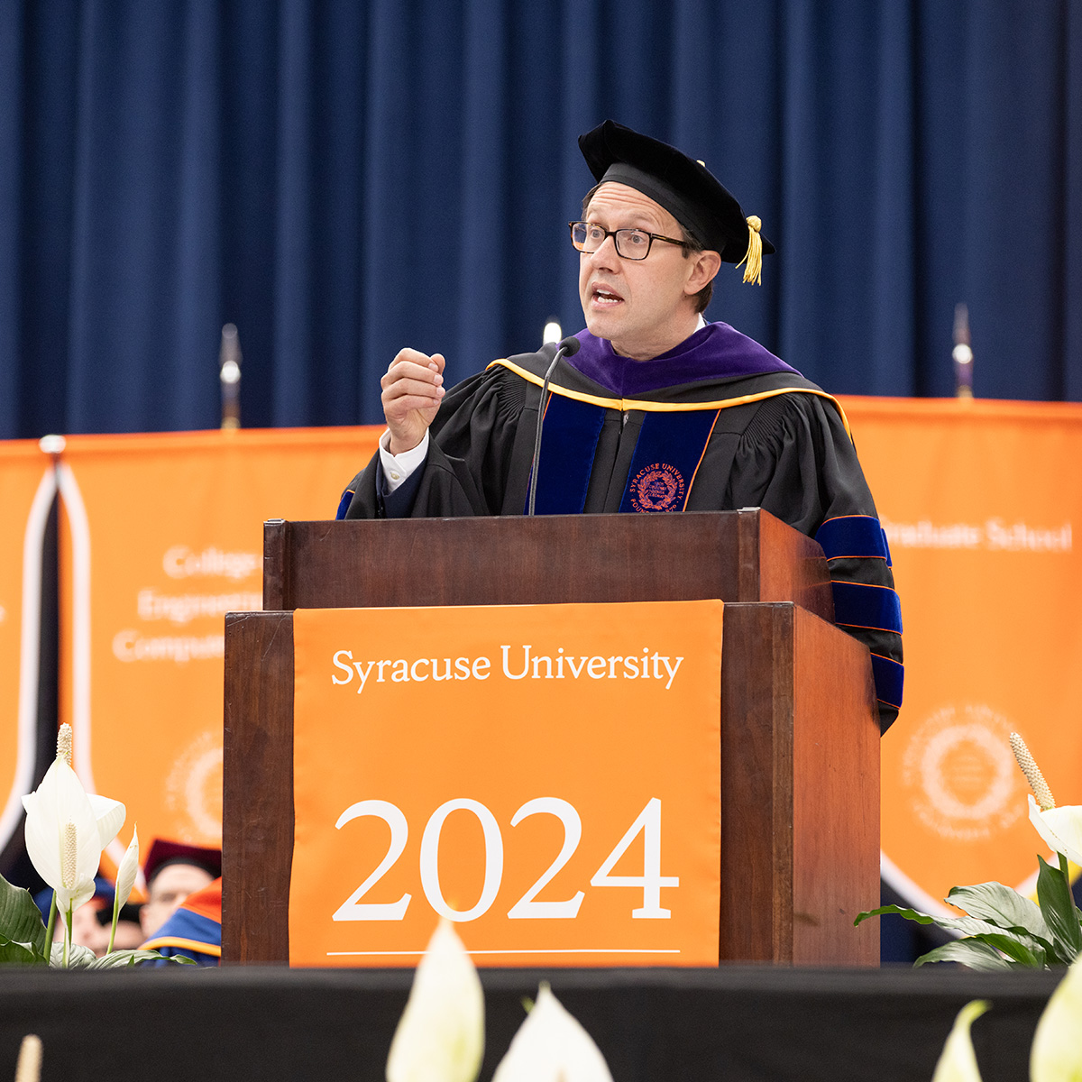 Dario Nardella speaking at Commencement 2024