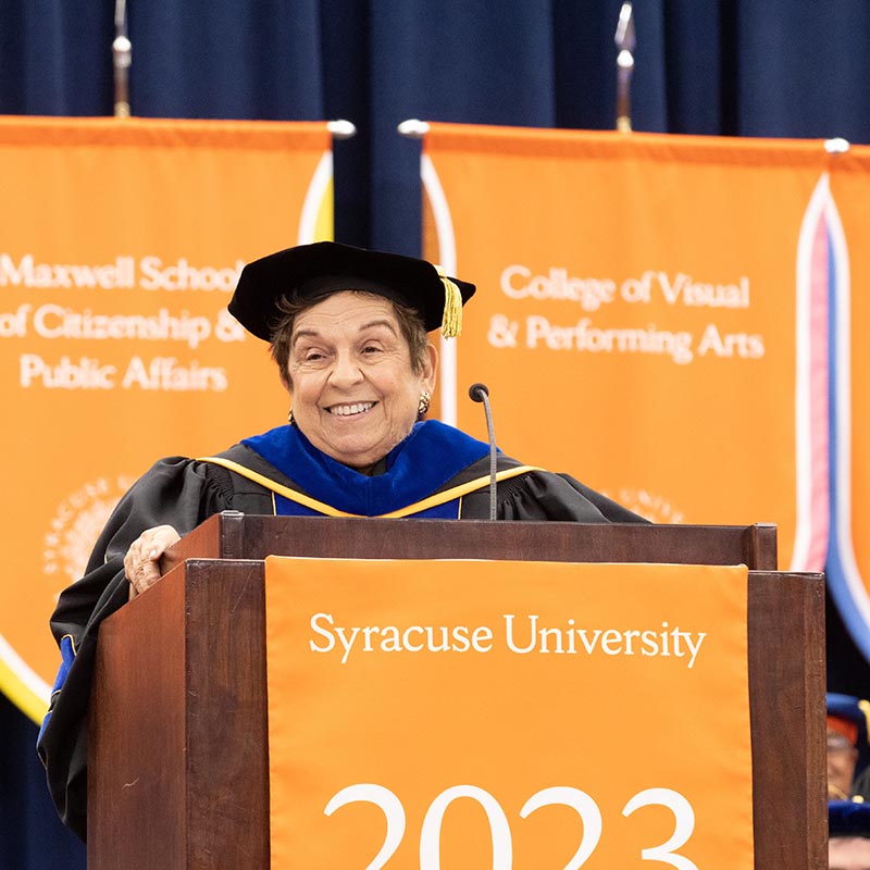 Donna Shalala speaking at Commencement 2023