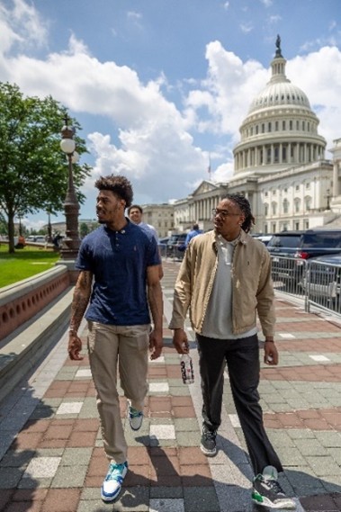 Students walking in DC.