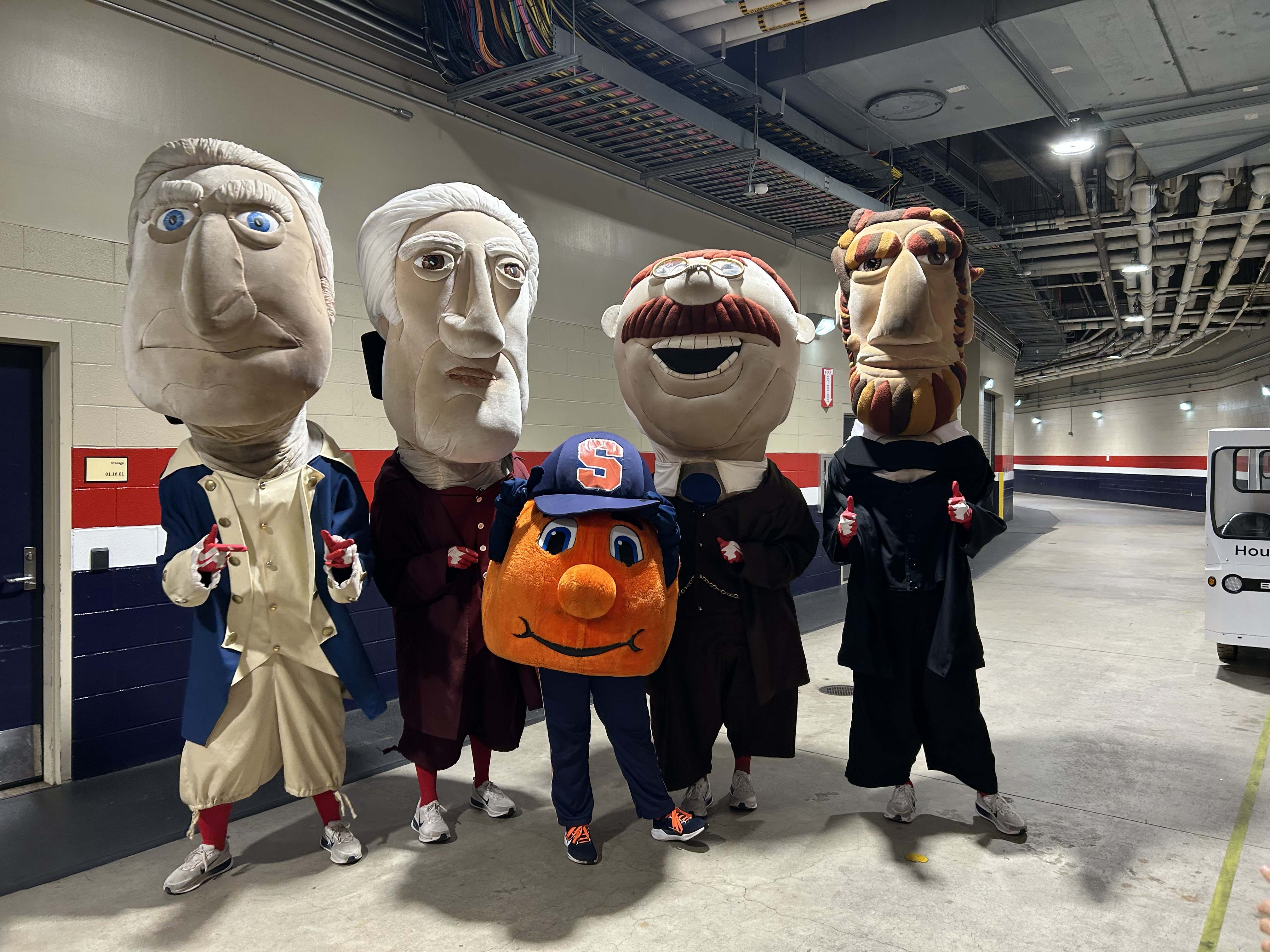 Otto with Nationals mascots.