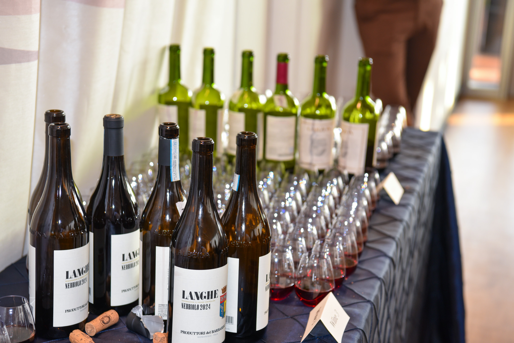 bottles of wine and glasses