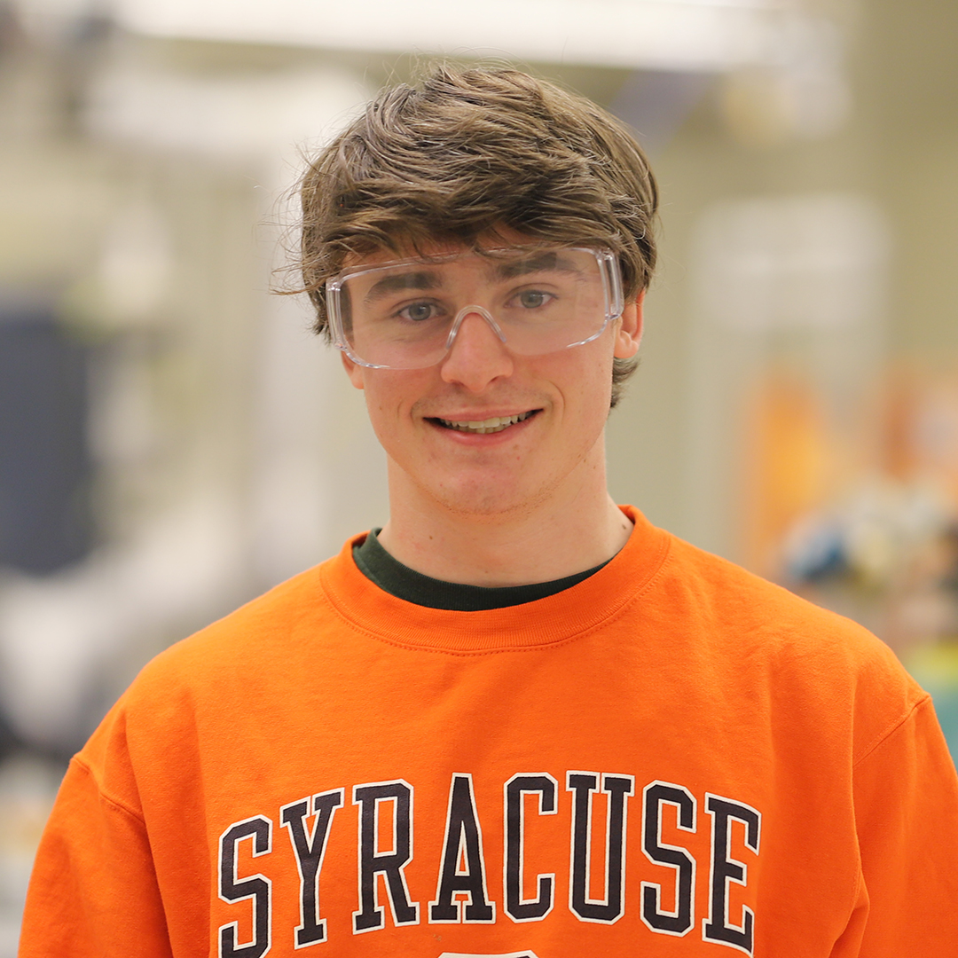A man wearing safety glasses.