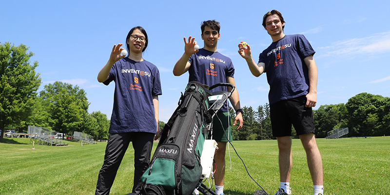 Team Caddytrack students Tom Xiao, Giancarlo d