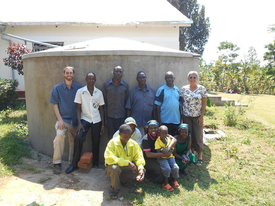 Completed rainwater tank in southern Uganda 2014
