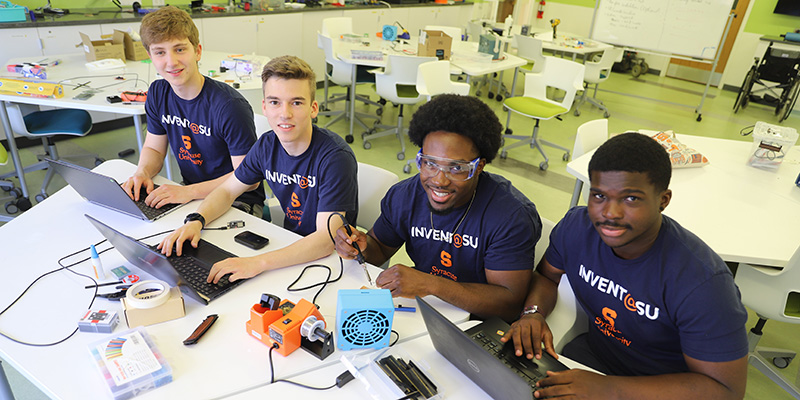 Team GymIn students Jack Friedman, Antonio Goncalves, Alexander Hamza and Armani Isonguyo
