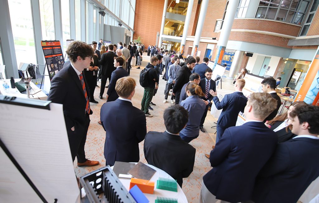 Student teams presenting their capstone designs