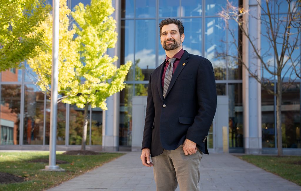 Paulo Shakarian outside the Life Sciences Complex crop 1024x652