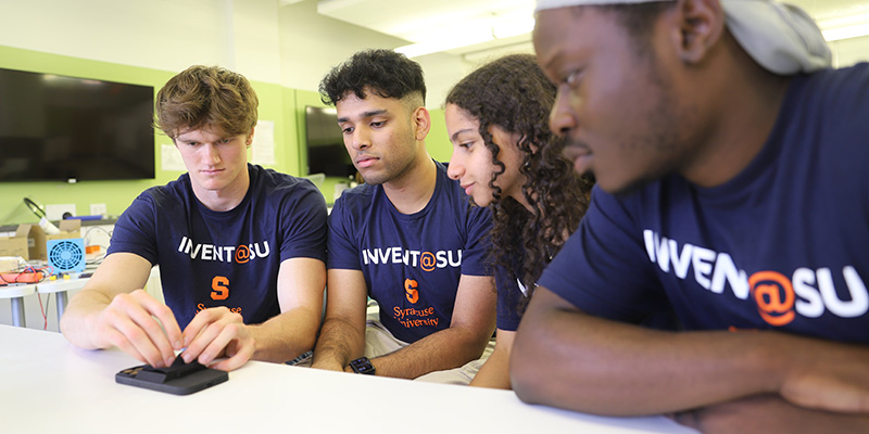 Students working during Invent@SU