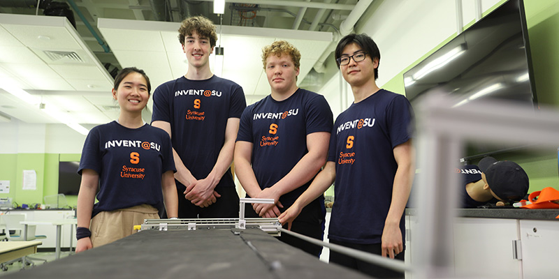 Team TreadBed students Sandy Lin, Ian Roche, Colin Wanderman and Jason Bae