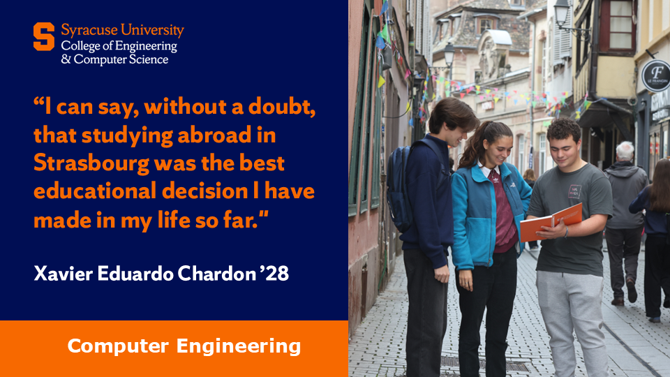 Xavier Eduardo Chardon in Strasbourg with quote