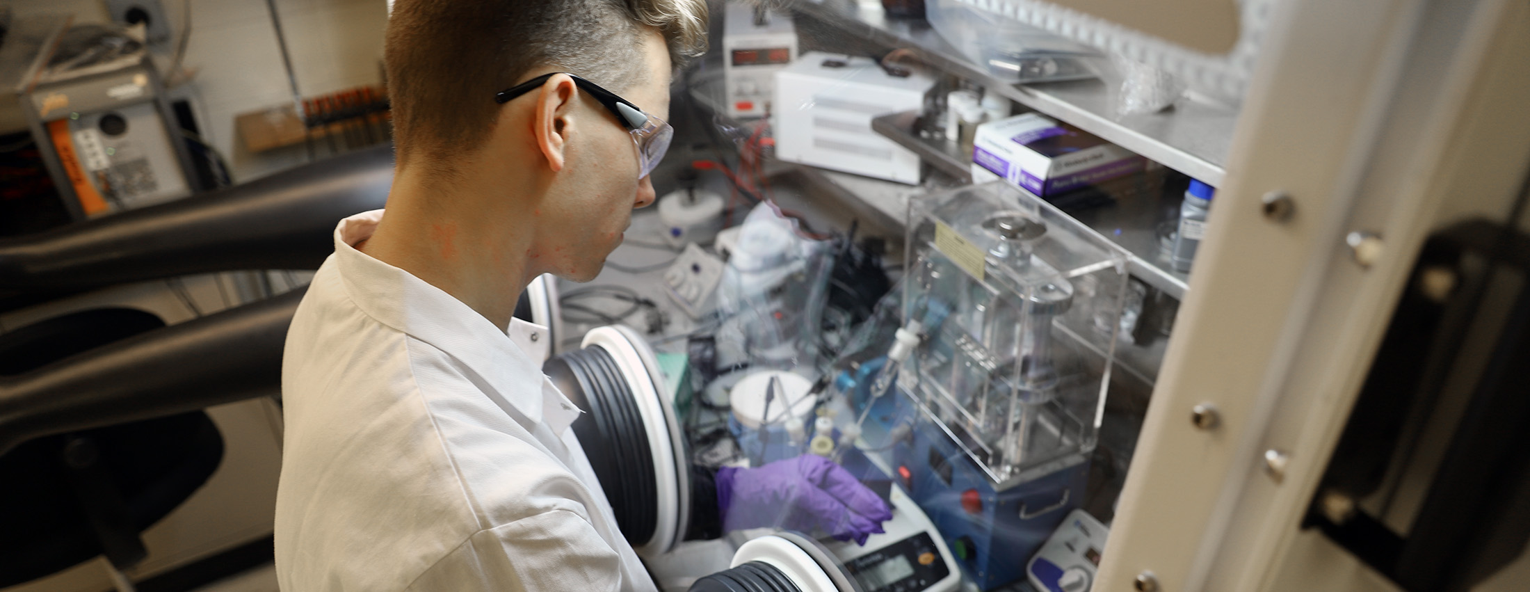 Student working in a lab