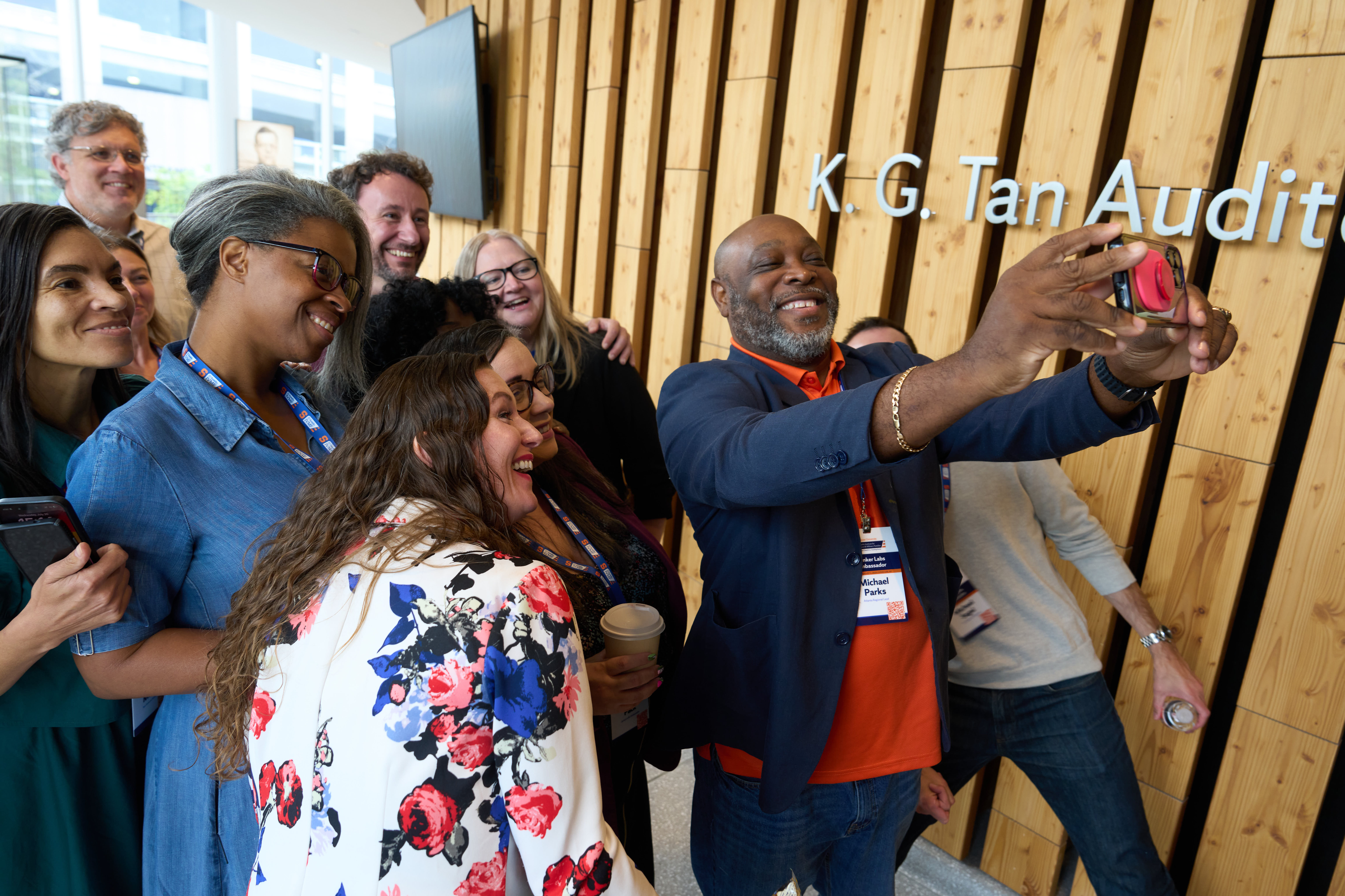 Ambassadors at the 2025 fly-in taking a selfie together