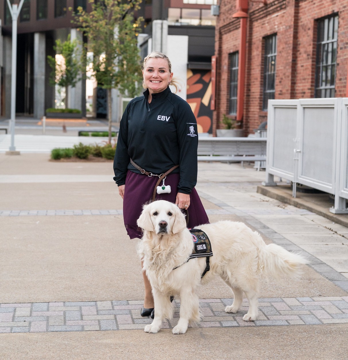 EBV participant with her service dog