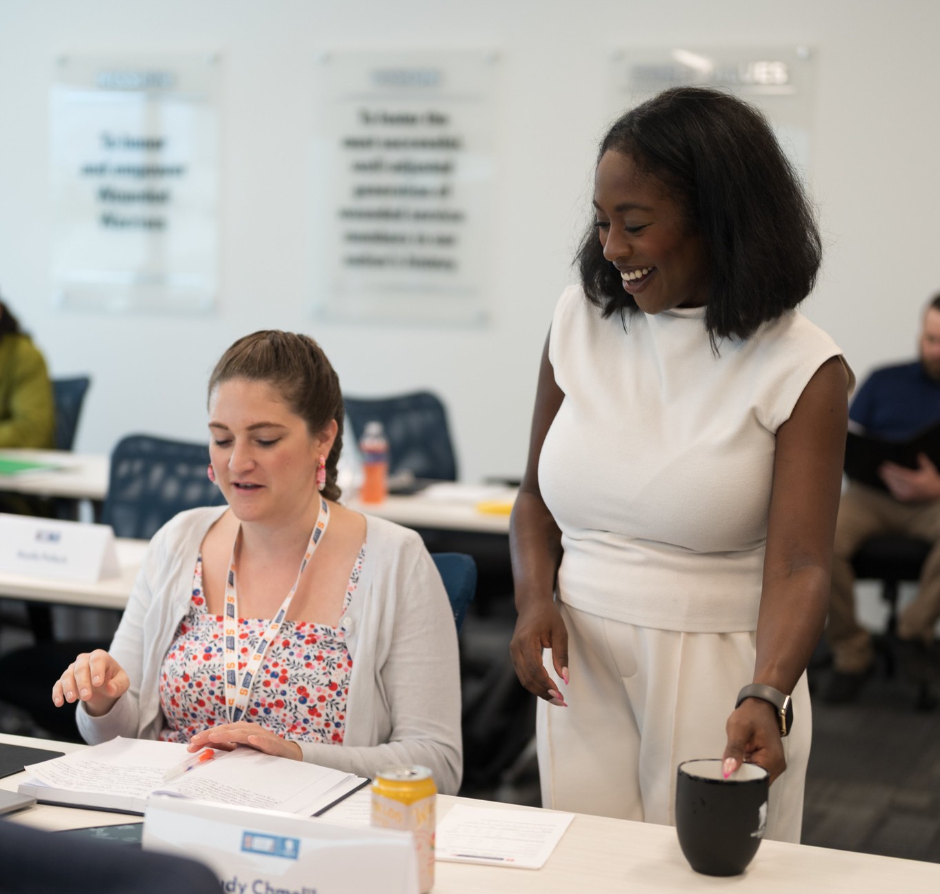 Two veteran women entrepreneurs talking at EBV