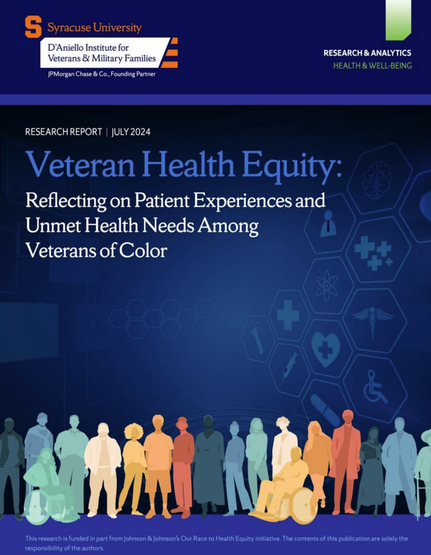 Cover of the veteran health equity report. 