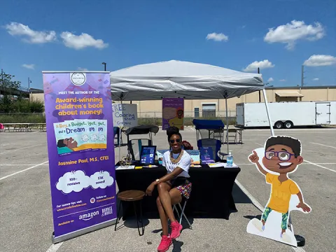 Jasmine Paul at her book stall.