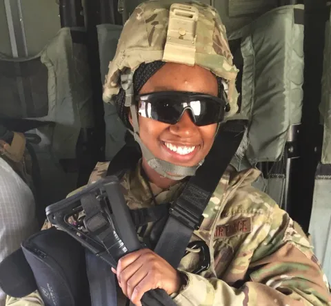 Jasmine Paul in her Military uniform.
