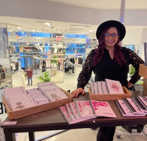 Mamie L Pack at her pop-up shop.