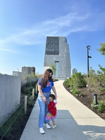 Sabina lyszczarczyk with her child. 