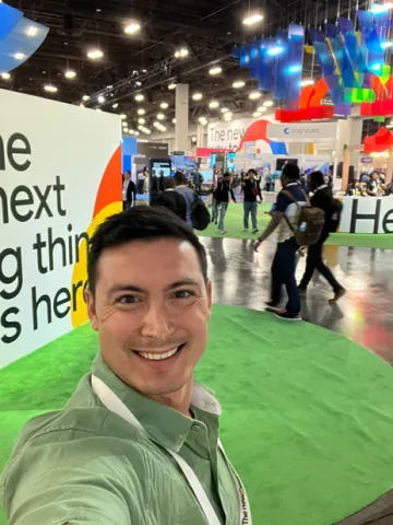 James working a conference.