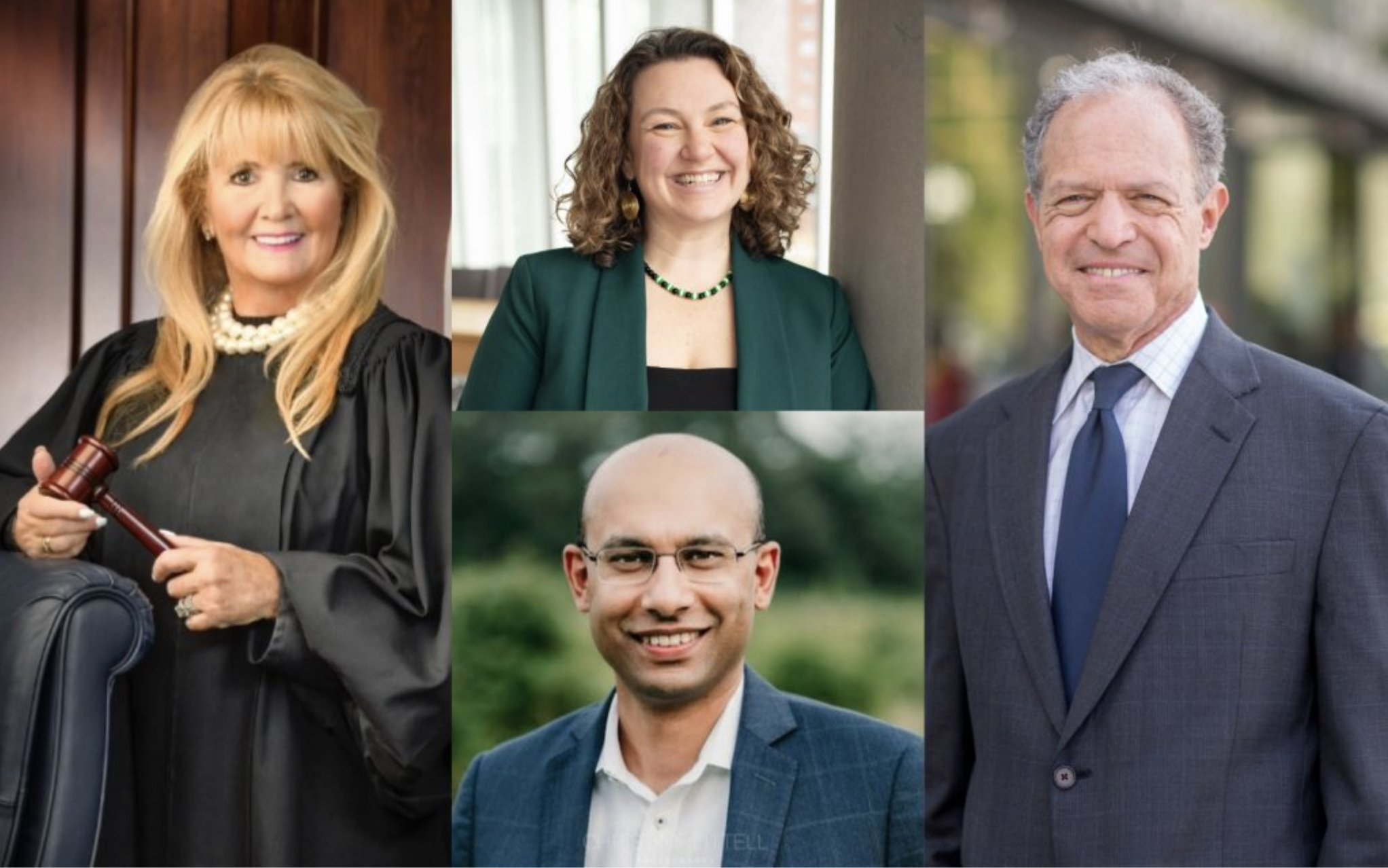 Four 2026 Award honorees in a collage, showing their headshots and smiling at the camera in front of various backgrounds.
