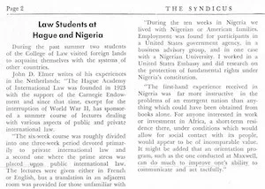 1961 International Programs