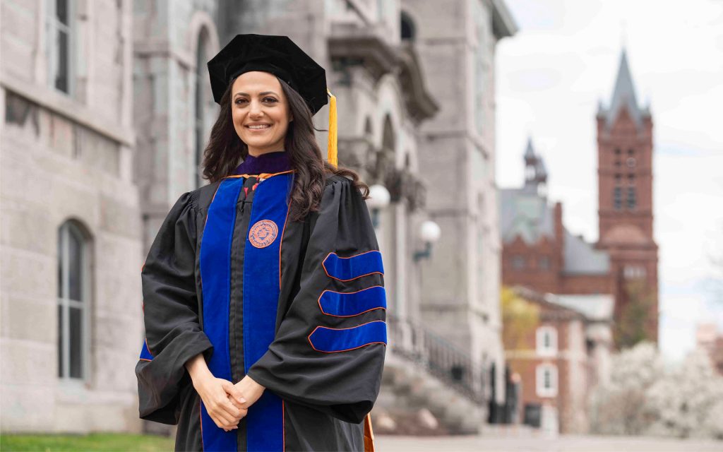 Omnia in her cap and gown