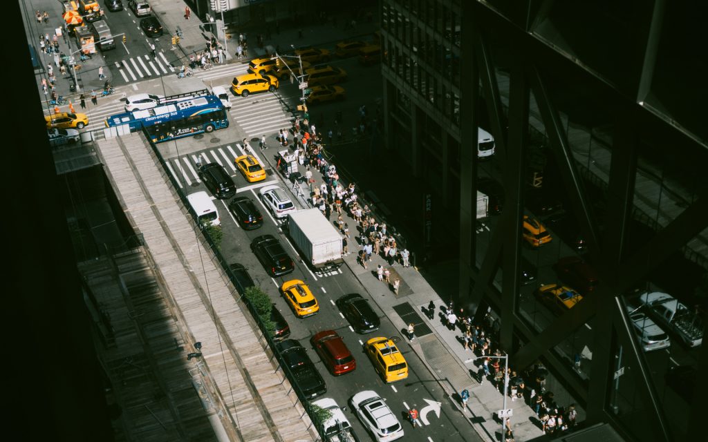 New York City street from above