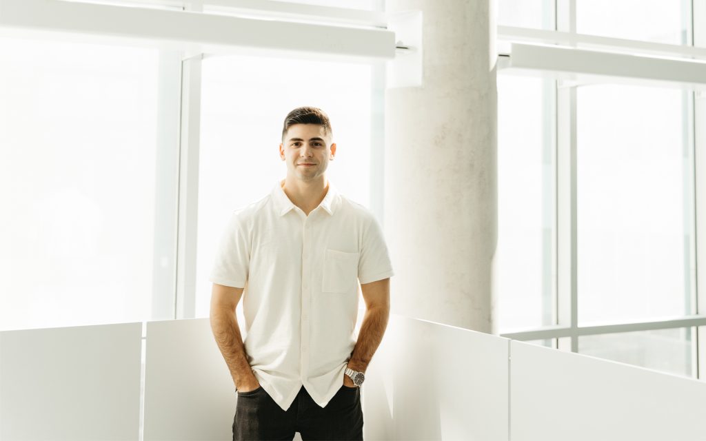 Chris Salotto standing in the stairwell