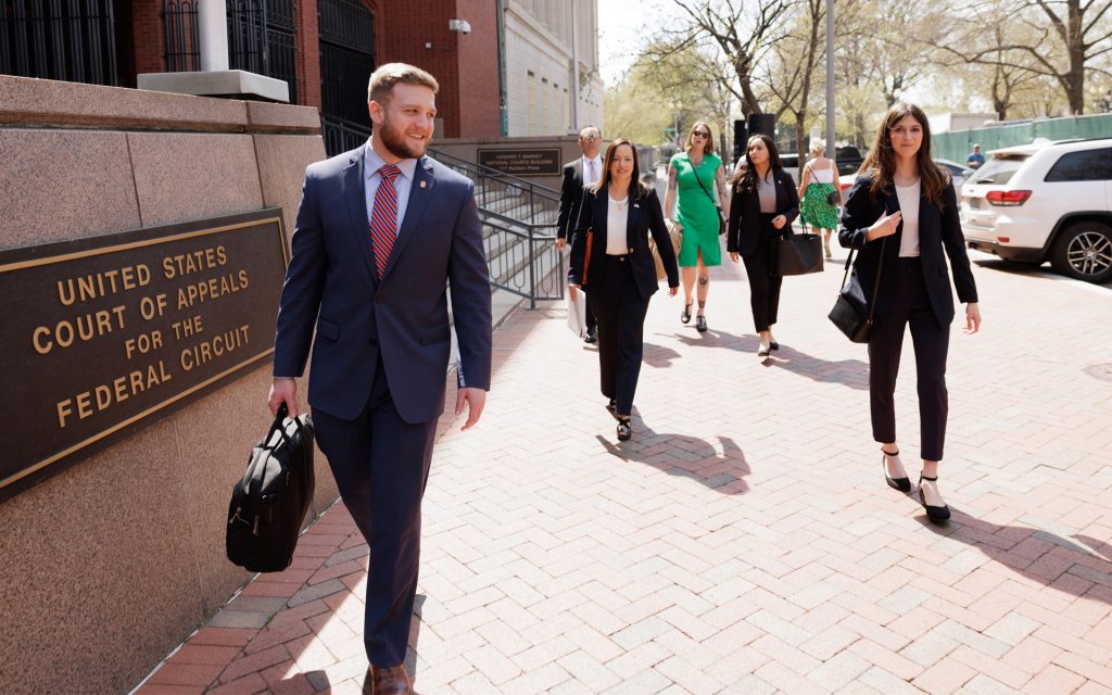 Students walking down a street in Washington, D.C.