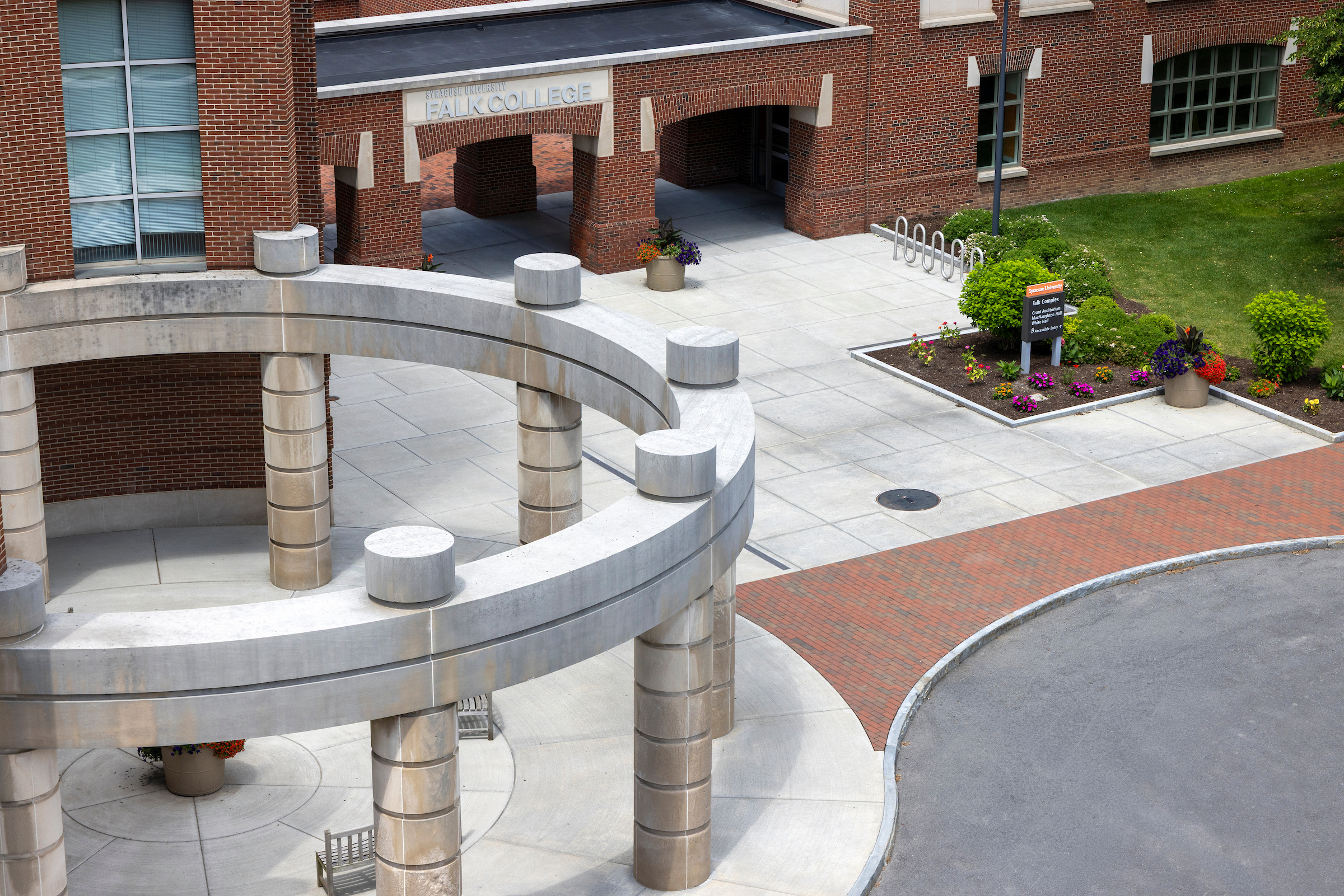 The exterior of the David B. Falk College of Sport in fall 2026. 