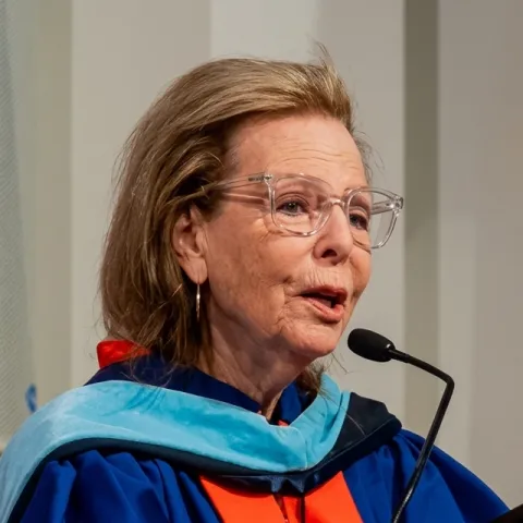 Judy Seinfeld speaking at CPS Convocation 2024