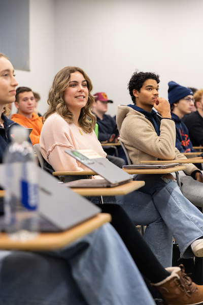 Falk students begin the spring Semester in Professor Alexia Lopes&rsquo; Race, Gender & Diversity Class