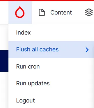 Flush all caches menu